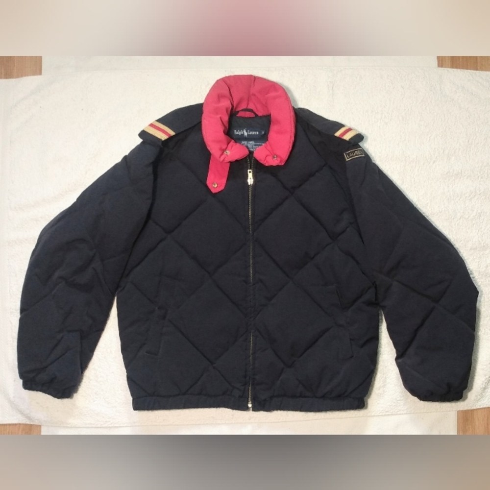 Vintage POLO Ralph Lauren Quilted Down Military Bomber Puffer Jacket - Women's M